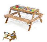 WDFCN Copertura per tavolo da picnic per bambini, con cordoncino, 98 x 98 x 50 cm, impermeabile, per seggiolino auto 3 in 1, colore sabbia, trasparente
