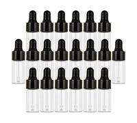 Wdfnexalai 20 flaconi contagocce vuoti, in vetro, per oli profumati, liquidi, colore nero, 3 ml