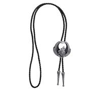 Wdfnexalai Cravatta vintage con lupo ululato cowboy rodeo bolo, Argento, 3 cm x 4.3 cm