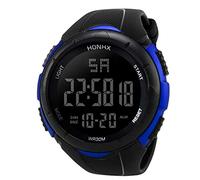 Wdfnexalai Orologi da polso digitali impermeabili da uomo, per ragazzi, sportivi, casual, alla moda, per studenti, Blu, as description
