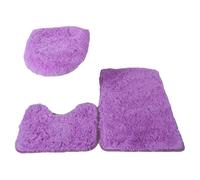 Wdfnexalai Set di 3 tappetini da bagno ad asciugatura rapida e texture morbida con rapido assorbimento d'acqua tappeti PU copertura WC tappeto forte presa viola