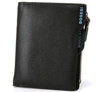 Wdfnexalai Verticale Uomo ID Cridit Card Slots PU Bifold Style Breve Portafoglio Zipper Coin Money Purse, Nero , as description, come descrizione