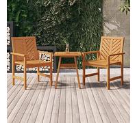 WDGJJFECNMUEHI 2 Pack Acacia Solid Wood Garden Dining Chairs with Chevron Pattern, Outdoor Patio Furniture for Terrace Backyard, Comfortable Armrests, Durable & Stable, Max Load 110kg