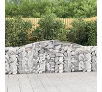 WDGJJFECNMUEHI 2 Pack Arc Gabion Baskets 400x30x80/100 cm Galvanized Steel Wire Mesh Garden Barrier Windproof Decorative Stone Wall Fence for Outdoor Patio Yard