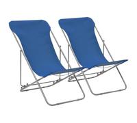 WDGJJFECNMUEHI 2 Pack Foldable Beach Chairs with Steel Frame & 600D Oxford Fabric, Portable Reclining Lounge Chairs for Outdoor, Garden, Camping, Patio, Poolside, Adjustable in 3 Positions, Blue