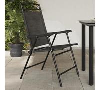 WDGJJFECNMUEHI 2 Pack Foldable Garden Chairs with Textilene Fabric & Steel Frame, Gray Outdoor Patio Dining Chairs, Comfortable Folding Chairs for Backyard, Poolside, Max Load 110kg per Seat