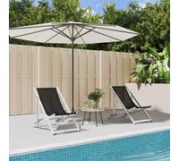 WDGJJFECNMUEHI 2 Pack Folding Beach Chairs Black Aluminum Frame with Textilene Fabric, Adjustable Reclining Pool Lounge Chairs for Outdoor, Patio, Garden, Camping, 110kg Capacity