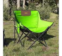 WDGJJFECNMUEHI 2 Pack Folding Camping Chairs with Side Pocket, Lightweight Portable Outdoor Chairs for Picnic Beach Fishing, Waterproof 600D Polyester, Green, Max Load 120kg