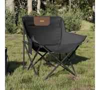 WDGJJFECNMUEHI 2 Pack Folding Camping Chairs with Side Pocket, Lightweight Portable Outdoor Chairs for Picnic Beach Fishing, Ergonomic Design, Waterproof 600D Polyester, Supports 120kg, Black