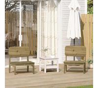 WDGJJFECNMUEHI 2 Pack Garden Chairs 60x52.5x72cm, Solid Pine Wood Outdoor Chairs with Comfortable Backrest, Rustic Patio Furniture for Terrace, Balcony, Backyard, Weather-Resistant & Durable