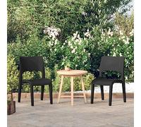 WDGJJFECNMUEHI 2 Pack Modern Outdoor Dining Chairs Anthracite, Stackable Garden Chairs in Polypropylene, Lightweight Patio Chairs for Terrace, Balcony, Camping, Max Load 110kg