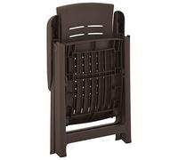 WDGJJFECNMUEHI 2 Pack Reclining Garden Chairs in Mocha Plastic, Adjustable Backrest, Weatherproof Outdoor Furniture for Patio, Poolside, and Relaxing in the Sun