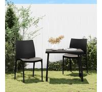 WDGJJFECNMUEHI 2 Pack Stackable Garden Chairs Anthracite 50x46x80 cm PP Outdoor Patio Furniture for Balcony Terrace Comfortable Durable Lightweight
