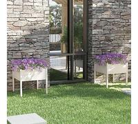 WDGJJFECNMUEHI 2 Pack White Garden Planters 70x70x70 cm Pine Wood Outdoor Flower Pots for Patio Balcony Terrace, Large Deep Square Planter Box with Weather Resistant Finish, Easy Assembly