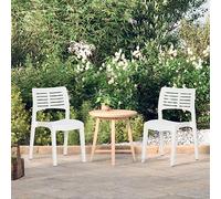 WDGJJFECNMUEHI 2 Pack White Polypropylene Garden Chairs, Stackable Outdoor Chairs for Patio, Balcony, Picnic, Lightweight Ergonomic Design with Curved Backrest, Max Load 110kg