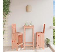 WDGJJFECNMUEHI 2 Pcs Bar Stools 40x42x120 cm Solid Douglas Wood, Rustic Design for Patio Balcony Garden, Backrest Footrest, 110 kg Capacity, Easy Assembly