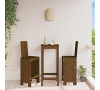 WDGJJFECNMUEHI 2 Pcs Bar Stools Amber Brown 40x42x120 cm Solid Pine Wood, Rustic High Stools for Patio Balcony Garden, Backrest & Footrest, 110kg Capacity, Easy Assembly