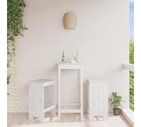 WDGJJFECNMUEHI 2 Pcs Bar Stools White 40x36x75 cm Solid Pine Wood Rustic Outdoor Stools for Patio Balcone Cafe Home Kitchen High Capacity 110kg