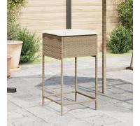 WDGJJFECNMUEHI 2 Pcs Bar Stools with Cushions Beige PE Rattan Outdoor Garden Patio Furniture Set Comfortable Seat Waterproof UV Resistant Easy Assembly