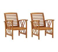 WDGJJFECNMUEHI 2 Pcs Garden Chairs Solid Acacia Wood Outdoor Patio Furniture Set for Terrace Backyard with Slatted Design Oil Finish Durable Seating 59x67x83cm
