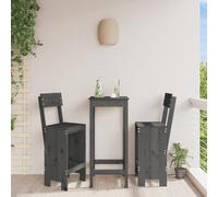 WDGJJFECNMUEHI 2 Pcs Grey Bar Stools 40x48.5x115.5 cm Solid Pine Wood, Rustic Outdoor Stools for Patio Balcony, 75 cm Seat Height, 110 kg Weight Capacity