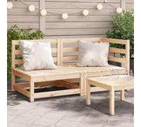 WDGJJFECNMUEHI 2 Seater Garden Sofa Solid Pine Wood Outdoor Patio Furniture Modular Design Weather Resistant Comfortable Backrest for Terrace Balcony