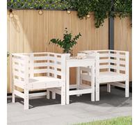 WDGJJFECNMUEHI 2pcs Garden Chairs White 61.5x53x71cm Solid Pine Wood Outdoor Patio Furniture for Terrace Backyard with Armrests Comfortable Seating Rustic Design