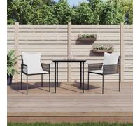 WDGJJFECNMUEHI 2pz Garden Chairs with Cushions Brown 54x61x83cm PE Rattan Outdoor Furniture Set for Patio Terrace Comfortable Durable Steel Frame Weatherproof