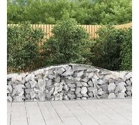 WDGJJFECNMUEHI 3 Pack Arc Gabion Baskets 400x50x60/80 cm Galvanized Steel Wire Mesh for Garden Decoration, Windbreak & Sound Barrier, Heavy Duty Rock Wall Fence with Reinforced Hooks, Easy Assembly