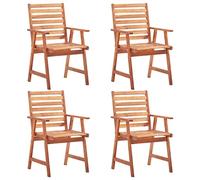 WDGJJFECNMUEHI 4 Pcs Acacia Solid Wood Outdoor Dining Chairs, Weather-Resistant Garden Patio Furniture Set with Slatted Design, Easy Assembly, Natural Style for Terrace Backyard