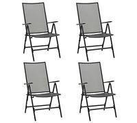 WDGJJFECNMUEHI 4 Pcs Anthracite Steel Mesh Folding Chairs for Patio Garden Dining, Adjustable Backrest 6 Positions, Weatherproof Powder Coated, Modern Elegant Design, Supports 110kg