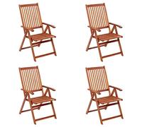 WDGJJFECNMUEHI 4 Pcs Folding Garden Chairs Acacia Solid Wood Vintage Style Outdoor Dining Patio Terrace Furniture Set with 5 Adjustable Positions Space Saving