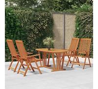 WDGJJFECNMUEHI 4 Pcs Folding Garden Chairs Solid Eucalyptus Wood Outdoor Patio Furniture Set for Backyard Terrace Reclining Adjustable Comfortable Seating