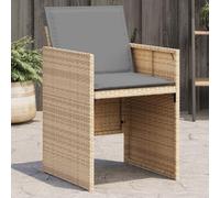 WDGJJFECNMUEHI 4 Piece Outdoor Garden Chairs with Cushions, Beige PE Rattan Furniture Set, Foldable Backrest, Weather-Resistant Patio Seating for Terrace, Poolside, Max Load 110kg