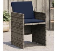 WDGJJFECNMUEHI 4-Piece Outdoor Garden Chairs with Cushions, Grey PE Rattan Furniture Set, Foldable Backrest, Waterproof & UV Resistant, Comfortable Patio Seating for Terrace, Poolside, Backyard
