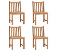 WDGJJFECNMUEHI 4 Piece Teak Wood Garden Chairs Set, Solid Teak Outdoor Patio Chairs with Smooth Finish, Weather-Resistant for Backyard, Poolside, Max Load 110kg per Seat