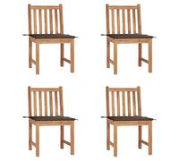 WDGJJFECNMUEHI 4-Piece Teak Wood Garden Chairs Set with Cushions, Outdoor Patio Furniture for Relaxing in Sun, Durable Weather-Resistant Solid Wood, Includes 4 Seat Cushions, Easy Assembly