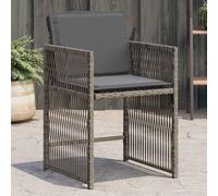 WDGJJFECNMUEHI 4pz Garden Chairs with Cushions Grey PE Rattan Outdoor Furniture Set for Patio Balcony Foldable Backrest Weather Resistant Comfortable Seating