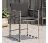 WDGJJFECNMUEHI 4pz Outdoor Garden Chairs with Cushions Gray PE Rattan Furniture Set Comfortable Foldable Backrest Patio Dining Seating for Terrace Balcony