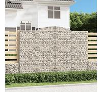 WDGJJFECNMUEHI 5 Pcs Arc Gabion Baskets 300x50x200/220 cm Galvanized Steel Garden Barrier, Decorative Windbreak & Soundproof Fence for Patio, Yard, Outdoor Landscape Design