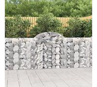 WDGJJFECNMUEHI 5 Pcs Galvanized Steel Gabion Baskets Arc Shape 200x30x100/120 cm for Garden Decoration, Windbreak and Stone Fence, Heavy Duty Wire Mesh with Reinforced Hooks, Easy Assembly