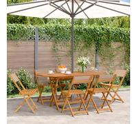 WDGJJFECNMUEHI 6 Pack Folding Garden Chairs Acacia Solid Wood Frame with Polyester Fabric Outdoor Patio Furniture for Balcony Backyard Beach Tortora Color 110kg Capacity
