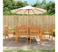 WDGJJFECNMUEHI 6 Pcs Acacia Solid Wood Garden Chairs 56x55.5x90 cm Outdoor Patio Dining Set Comfortable Relaxing Furniture for Backyard Terrace Poolside