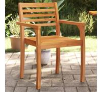 WDGJJFECNMUEHI 8 Pcs Acacia Solid Wood Garden Chairs 59x55x85 cm Outdoor Patio Furniture Set for Backyard Terrace Comfortable Seating with Backrest and Armrests Durable Weather-Resistant