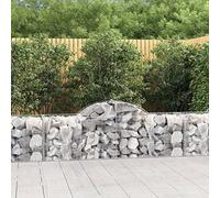 WDGJJFECNMUEHI 8 Pcs Galvanized Steel Gabion Baskets Arc Shape 200x50x60/80 cm for Garden Decoration Windbreak Rock Wall Outdoor Landscaping Patio Yard Fence Durable & Easy Assembly