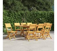 WDGJJFECNMUEHI 8 PCS Teak Wood Folding Garden Chairs 47x61x90cm Outdoor Patio Furniture for Terrace Balcony Poolside Comfortable Durable Weather-Resistant Foldable Seating