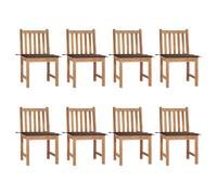 WDGJJFECNMUEHI 8 Pcs Teak Wood Garden Chairs with Cushions Outdoor Patio Furniture Set Weather-Resistant Solid Wood Lounge Seating for Backyard Poolside