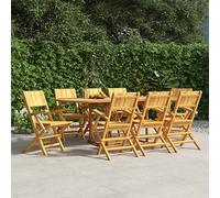 WDGJJFECNMUEHI 8pz Folding Garden Chairs Teak Wood Outdoor Furniture Set for Patio Balcony Poolside Comfortable Foldable Lounge Chairs 55x61x90cm