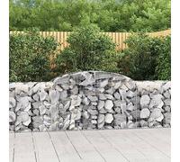 WDGJJFECNMUEHI 9 Pcs Galvanized Steel Gabion Baskets Arc Shape 300x50x80/100 cm for Garden Decoration, Windbreak & Soundproof Barrier, Heavy Duty Wire Mesh with Hooks for Rocks & Gravel Filling