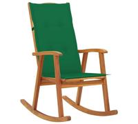 WDGJJFECNMUEHI Acacia Wood Rocking Chair with Cushions, Vintage Outdoor Indoor Rocker, High Back Weather-Resistant Garden Patio Lounge Chair, Includes 2 Waterproof Pillows, Max Load 110kg